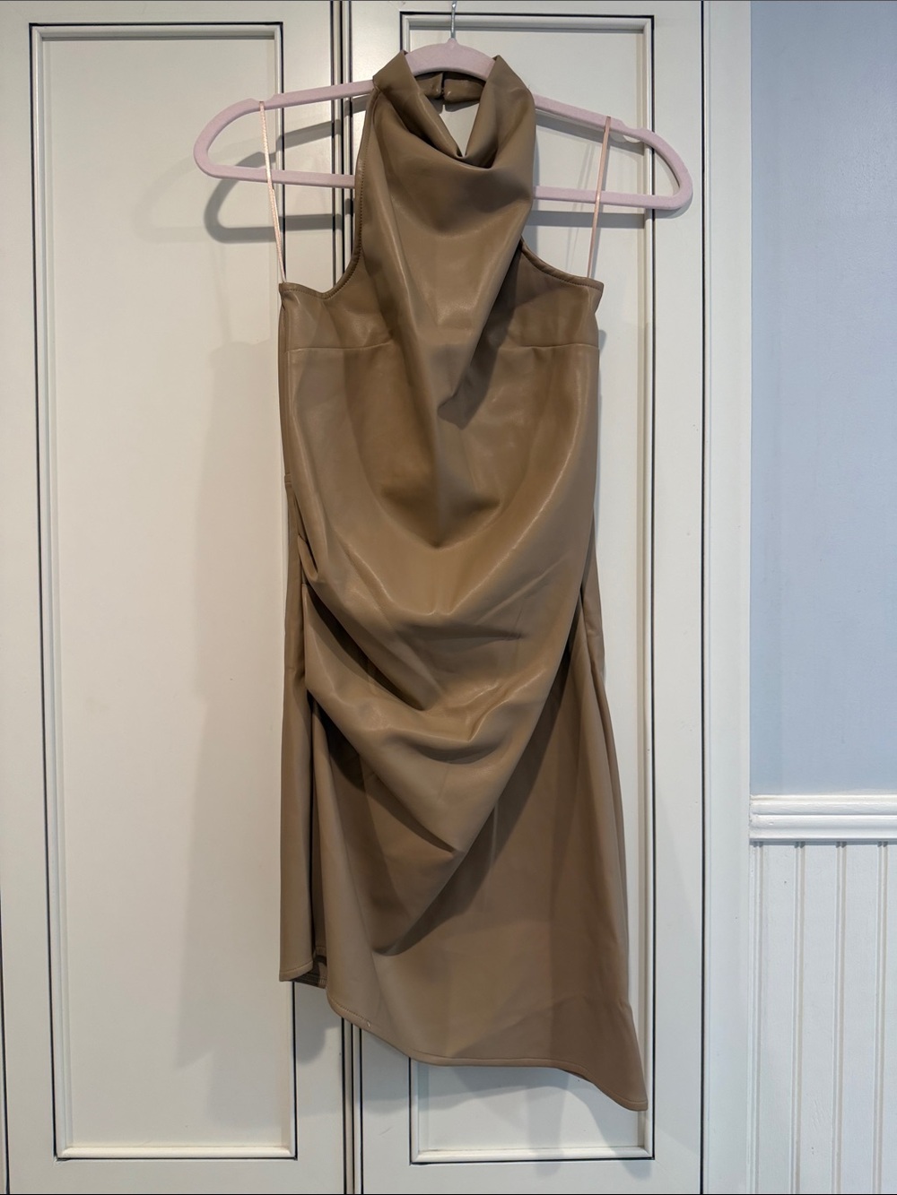 Heartloom Tan One-Shoulder Draped Dress